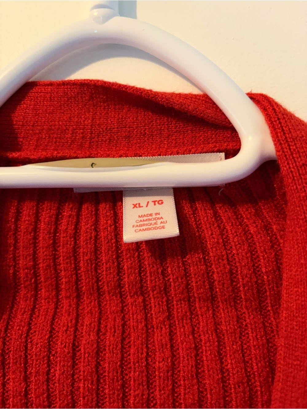 Joe Fresh Red Ribbed Button-Front Cardigan - Picture 2 of 4
